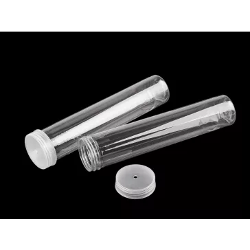   Műanyag tubus gombtartó Ø30 mm - 1 (16 cm) átlátszó (12 db-os csomagolás)