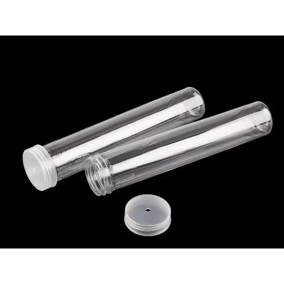 Műanyag tubus gombtartó Ø30 mm - 2 (17,5 cm) átlátszó (12 db-os csomagolás) Műanyag tubus gombtartó Ø30 mm - 2 (17,5 cm) átlátszó (12 db-os csomagolás)