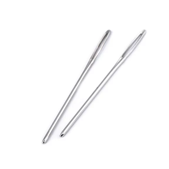 Tompa merkelőtű hossz 50; 60; 70 mm fonaltű, hímzés - 3 (70 mm) nikkel (150 db-os csomagolás) Tompa merkelőtű hossz 50; 60; 70 mm fonaltű, hímzés - 3 (70 mm) nikkel (150 db-os csomagolás)