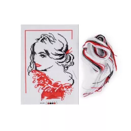 Hímző készlet - előke, tű, moulin