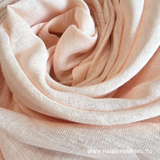 Világos lazac géz lenszövet