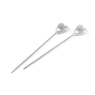 Gombostű szív alakú gyöngyház szines fejű 55 mm