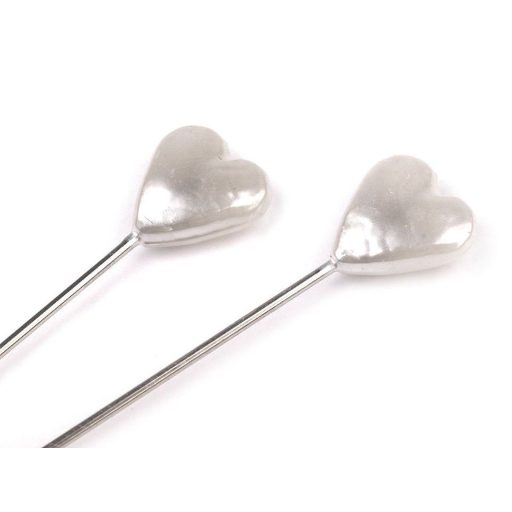 Gombostű szív alakú gyöngyház szines fejű 55 mm