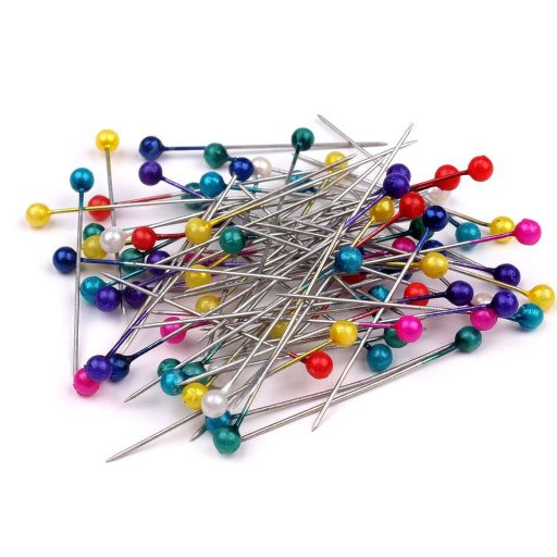 Gombostű gyöngyház szines fejű 38 mm