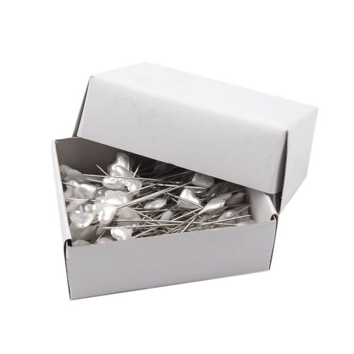 Gombostű szív alakú gyöngyház fejű 55 mm