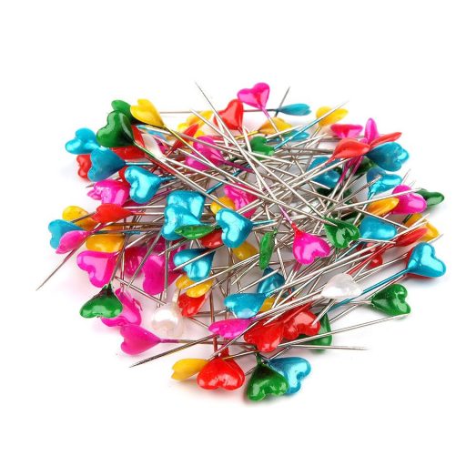 Gombostű szív alakú gyöngyház fejű 55 mm