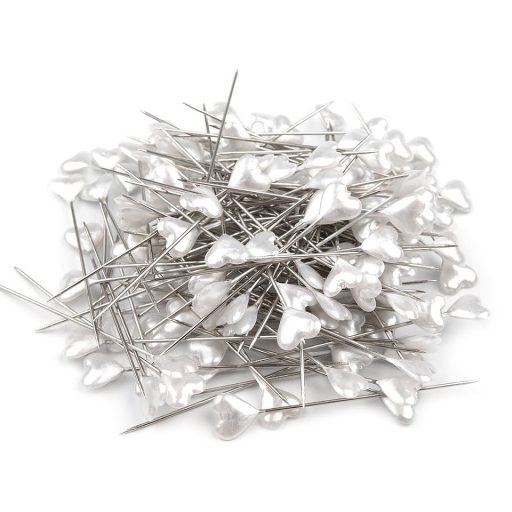 Gombostű szív alakú gyöngyház fejű 55 mm