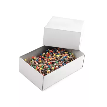 Gombostű műanyag fejű hossza 30 mm - mix nikkel (6 doboz)
