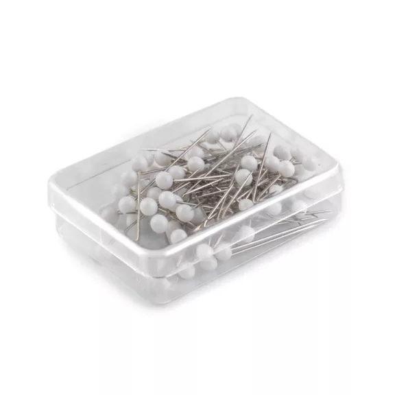 Gombostű műanyag fejű 32 mm-es fehér - nikkel (20 doboz) Gombostű műanyag fejű 32 mm-es fehér - nikkel (20 doboz)