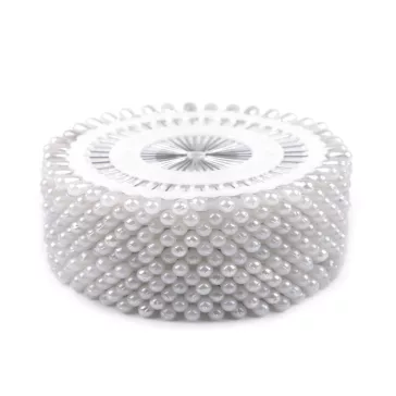 Gombostű színesfejű hossza 37 mm - 3 fehér (36 rozetta)