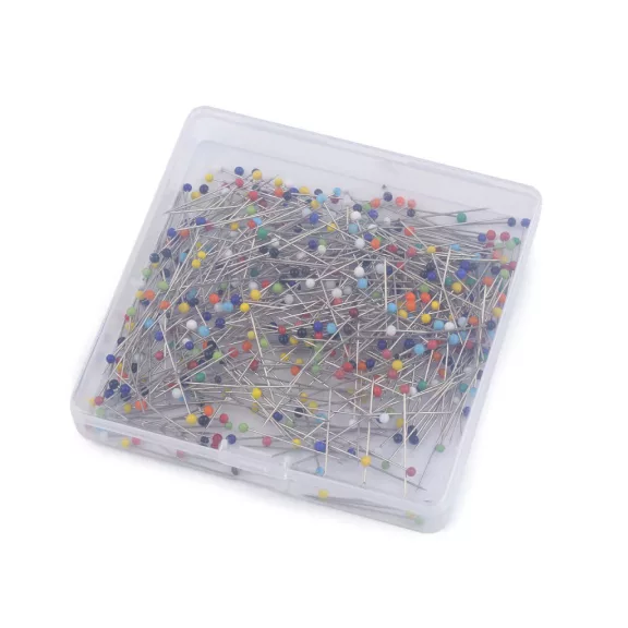 Gombostű üveg fejjel hossza 34 mm - mix (5 doboz) Gombostű üveg fejjel hossza 34 mm - mix (5 doboz)