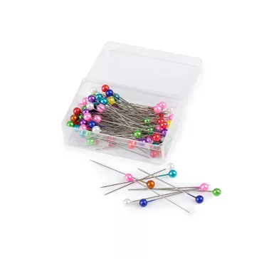   Dísz gombostű készlet - 40 mm gyöngyház fejű - 2 multicolor (5 doboz)