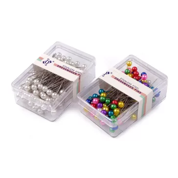   Dísz gombostű készlet - 40 mm gyöngyház fejű - 2 multicolor (5 doboz)