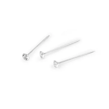   Rozsdamentes acél dísz gombostű 38 mm gyémánt-formájú - átlátszó (10 doboz)