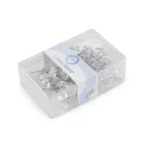 Rozsdamentes acél dísz gombostű 38 mm gyémánt-formájú - átlátszó (10 doboz)