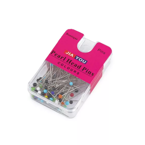 Üvegfejű gombostű hossz 33 mm - mix (1 doboz) Üvegfejű gombostű hossz 33 mm - mix (1 doboz)