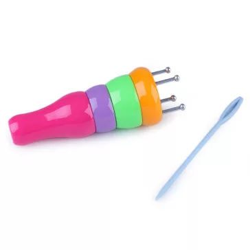 Zsinórkészítő körmöcske tűvel - multicolor (4 szett)
