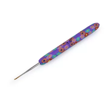   Horgolótű szilikon nyelű, aranyhegyű - 3 (1 mm) lila (1 db-os csomagolás)