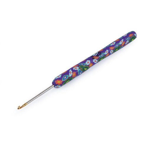 Horgolótű szilikon nyelű, aranyhegyű