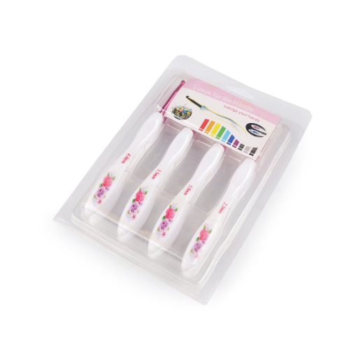 Ergonomikus horgolótű készlet, rózsa virág