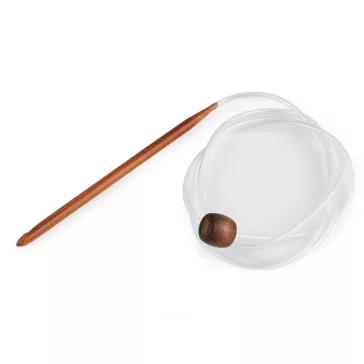   Bambusz horog Tuniszi horgolásra - 8 (6,5 mm) sötét bambusz (1 db-os csomagolás)