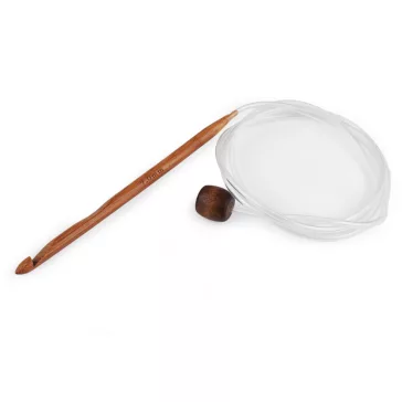  Bambusz horog Tuniszi horgolásra - 9 (7 mm) sötét bambusz (1 db-os csomagolás)