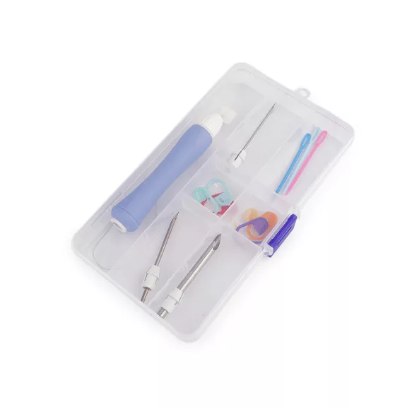 Mágikus tű készlet / hímzőtoll punch needle tartozék dobozban - lásd a képen (3 szett) Mágikus tű készlet / hímzőtoll punch needle tartozék dobozban - lásd a képen (3 szett)