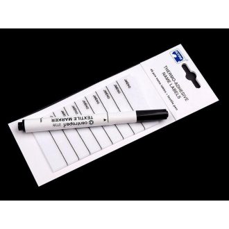 Vasalható névcímke filctollal