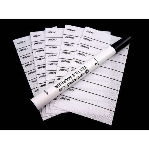 Vasalható névcímke filctollal