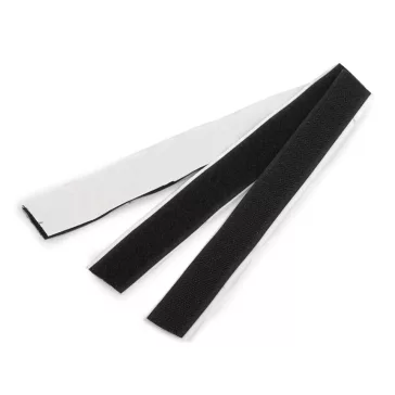   Tépőzár hurkos + bolyhos oldal öntapadós vágott 20 mm - fekete (50 pr)