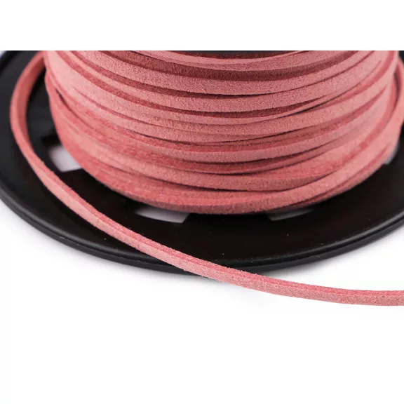 Velúr bőr szál 3 mm - 53 púderrózsaszín (30 m-os csomagolás) Velúr bőr szál 3 mm - 53 púderrózsaszín (30 m-os csomagolás)