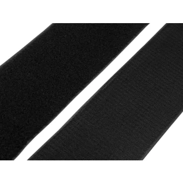 Tépőzár hurkos + bolyhos oldal 10 cm - 2 fekete