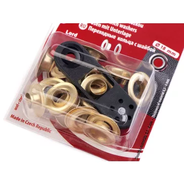   Ringli alátéttel  belső Ø8 mm / külső Ø18 mm - világos arany (30 kártya)