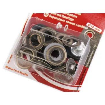   Ringli alátéttel  belső Ø8 mm / külső Ø18 mm - ósárgaréz (30 kártya)
