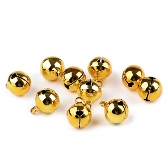 Csengettyű Ø12 mm - 2 sárga arany (200 db-os csomagolás) Csengettyű Ø12 mm - 2 sárga arany (200 db-os csomagolás)
