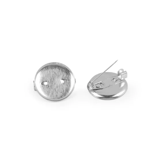 Kitűző Bross alap Ø19 mm tányéros - platina (1000 db-os csomagolás) Kitűző Bross alap Ø19 mm tányéros - platina (1000 db-os csomagolás)