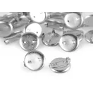 Kitűző Bross alap Ø19 mm tányéros - platina (50 db-os csomagolás)