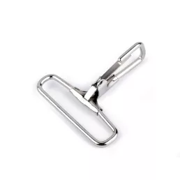 Fém karabiner 38 mm nikkel delfinkapocs bújtatóval