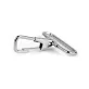 Fém karabiner 38 mm nikkel delfinkapocs bújtatóval