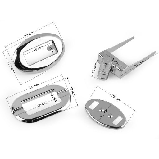 Fém táska zár 20x32 mm forgó kapocs