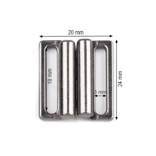 Fürdőruha kapocs szélessége 20 mm fém