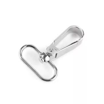   Fém forgós karabíner 32 mm-es befűző - 1 nikkel (10 db-os csomagolás)