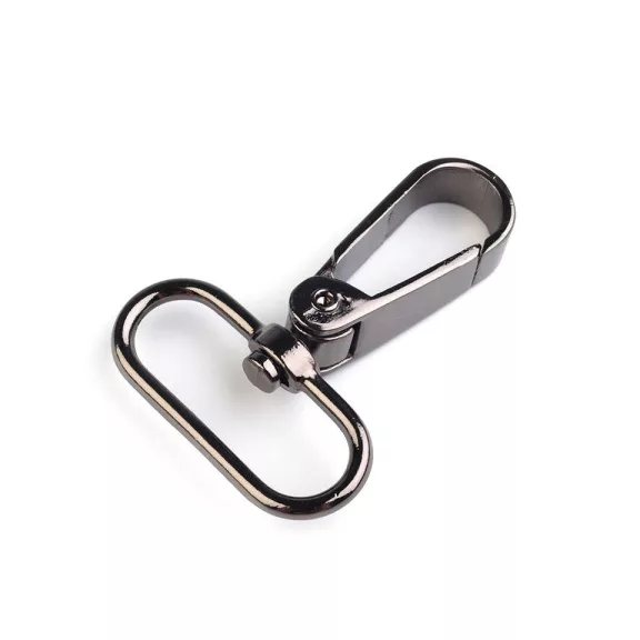 Fém forgós karabíner 32 mm-es befűző - 3 nikkel fekete (10 db-os csomagolás) Fém forgós karabíner 32 mm-es befűző - 3 nikkel fekete (10 db-os csomagolás)