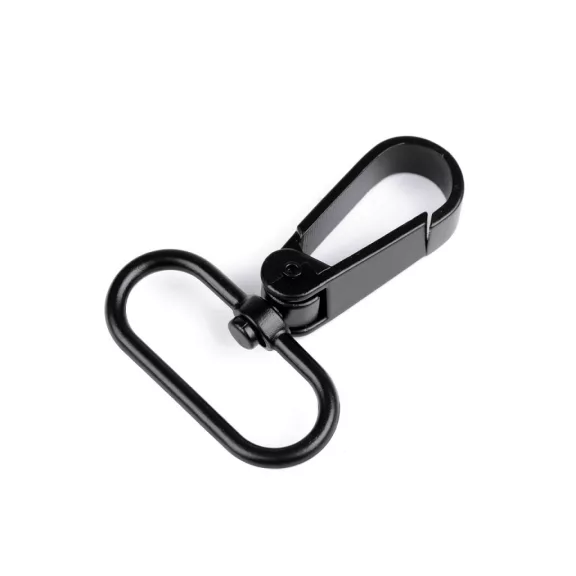 Fém forgós karabíner 32 mm-es befűző - 6 fekete lakk matt (10 db-os csomagolás) Fém forgós karabíner 32 mm-es befűző - 6 fekete lakk matt (10 db-os csomagolás)