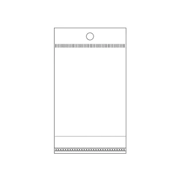   PP ragasztócsíkos celofán tasak jellegű BOPP tasak akasztóval 6x10,5 cm - átlátszó (3000 db-os csomagolás)