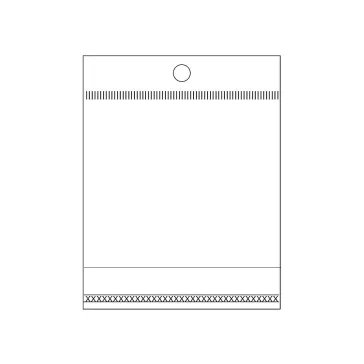   PP ragasztócsíkos celofán tasak jellegű BOPP tasak akasztóval 7x9cm - átlátszó (1000 db-os csomagolás)