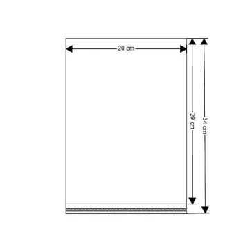   PP ragasztócsíkos celofán tasak jellegű BOPP tasak 20x29 cm - átlátszó (1000 db-os csomagolás)