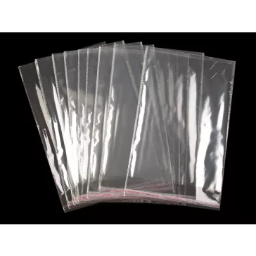   PP ragasztócsíkos celofán tasak jellegű BOPP tasak 20x29 cm - átlátszó (100 db-os csomagolás)