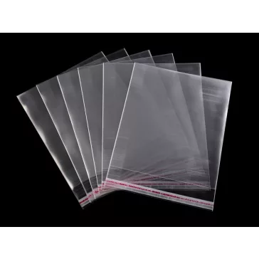   PP ragasztócsíkos celofán tasak jellegű BOPP tasak 13x14,5cm - átlátszó (22000 db-os csomagolás)
