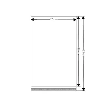   PP ragasztócsíkos celofán tasak jellegű BOPP tasak 17x28 cm - átlátszó (100 db-os csomagolás)